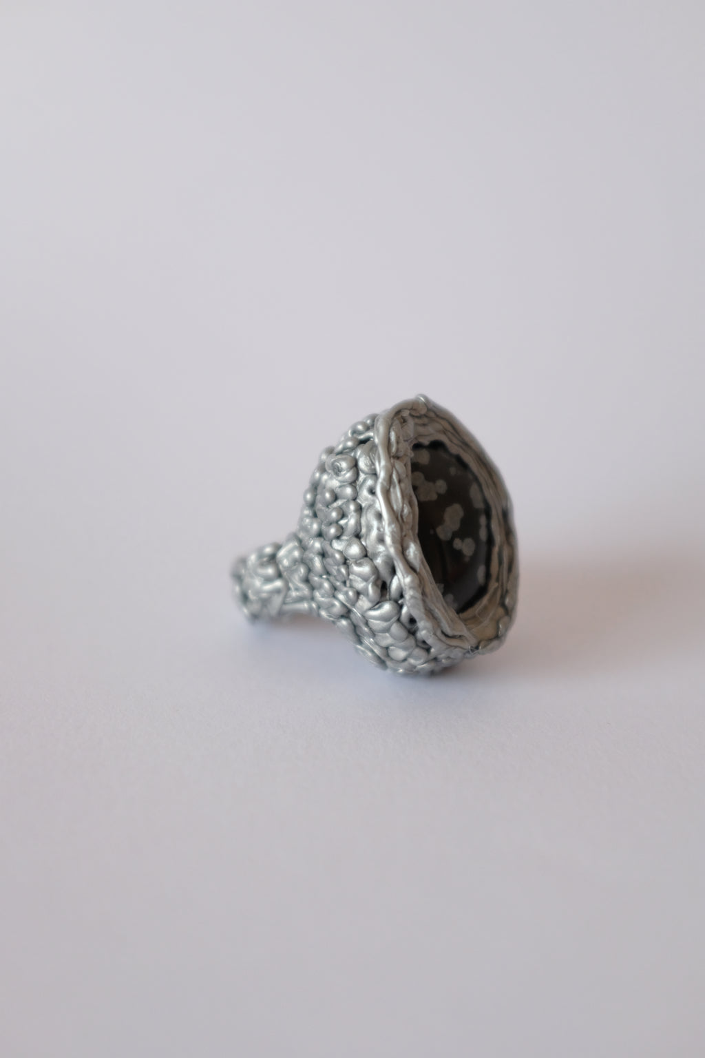Snowflake Obsidian Ring