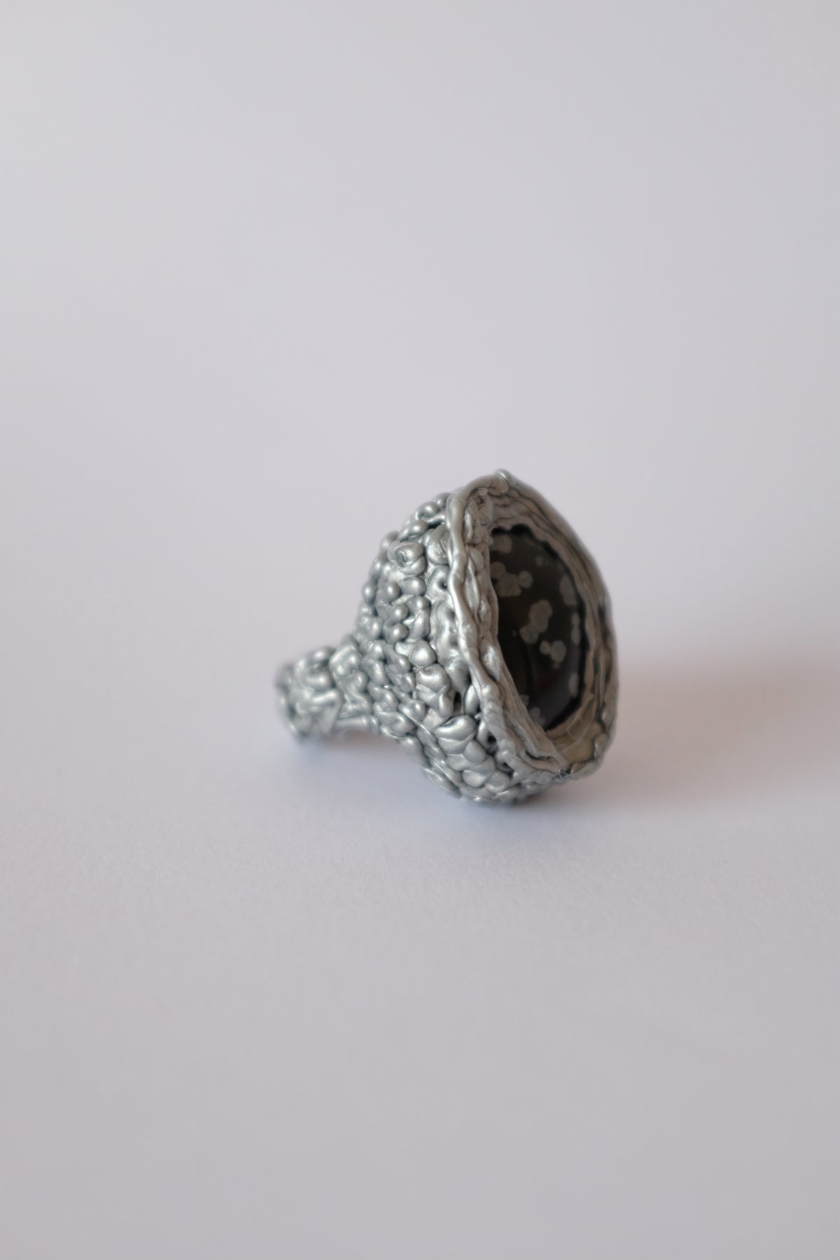 Snowflake Obsidian Ring